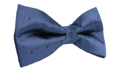 Grey Navy Polka Dot Bow Tie