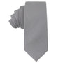 A Brushed Grey Skinny Cotton Tie on a white background.