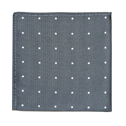 Grey White Polka Dot Pocket Square