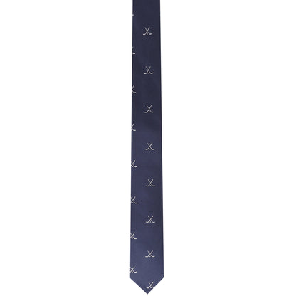 A stylish Crossed Ice Hockey Skinny Tie, perfect for adding some extra style points to your outfit.