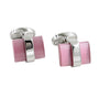 The Iced Pink Cufflinks blend icy elegance with their silver and frosty pink tones and a polished rectangular finish.