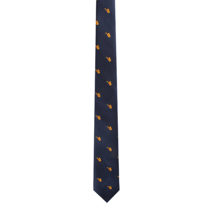 Jazz Band TIe redefined with a pattern of small yellow ducks, adding a touch of musical elegance to its appearance.