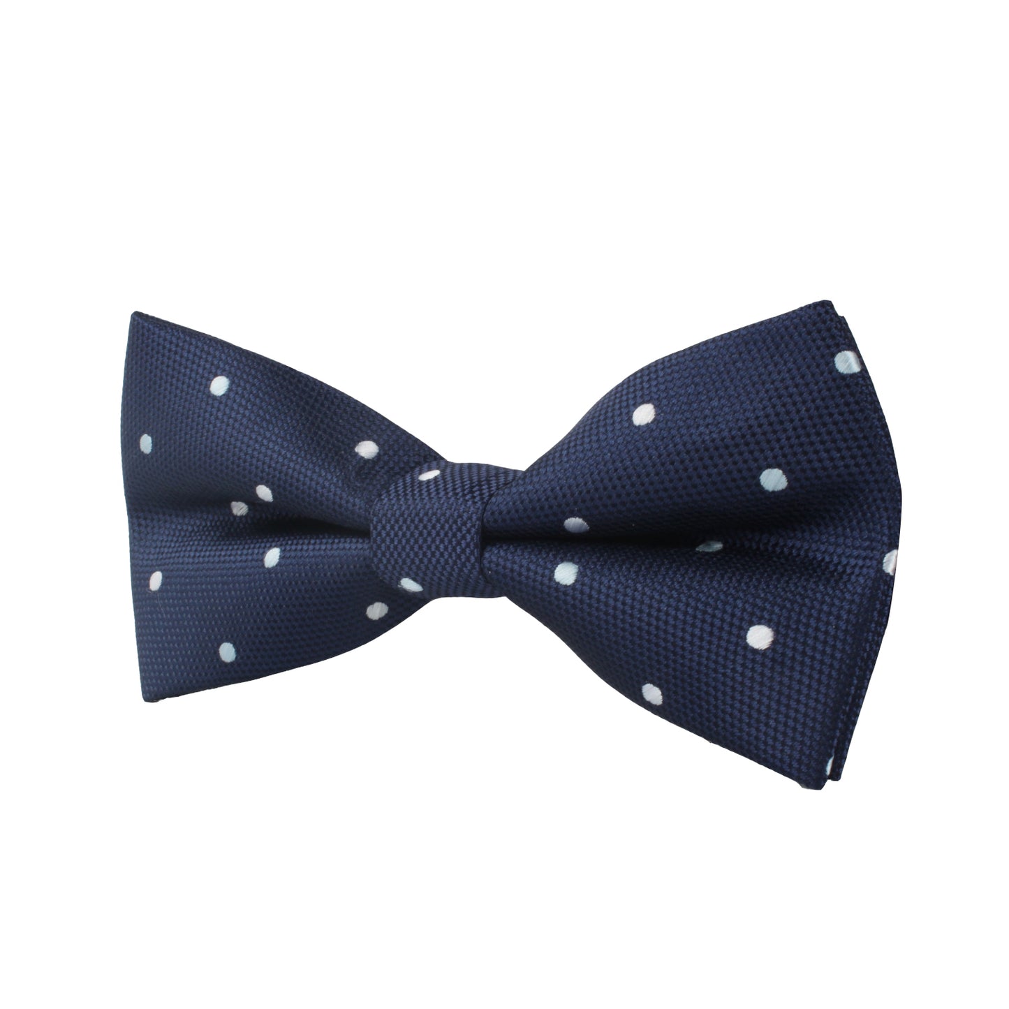White and Blue Polka Dot Bow Tie
