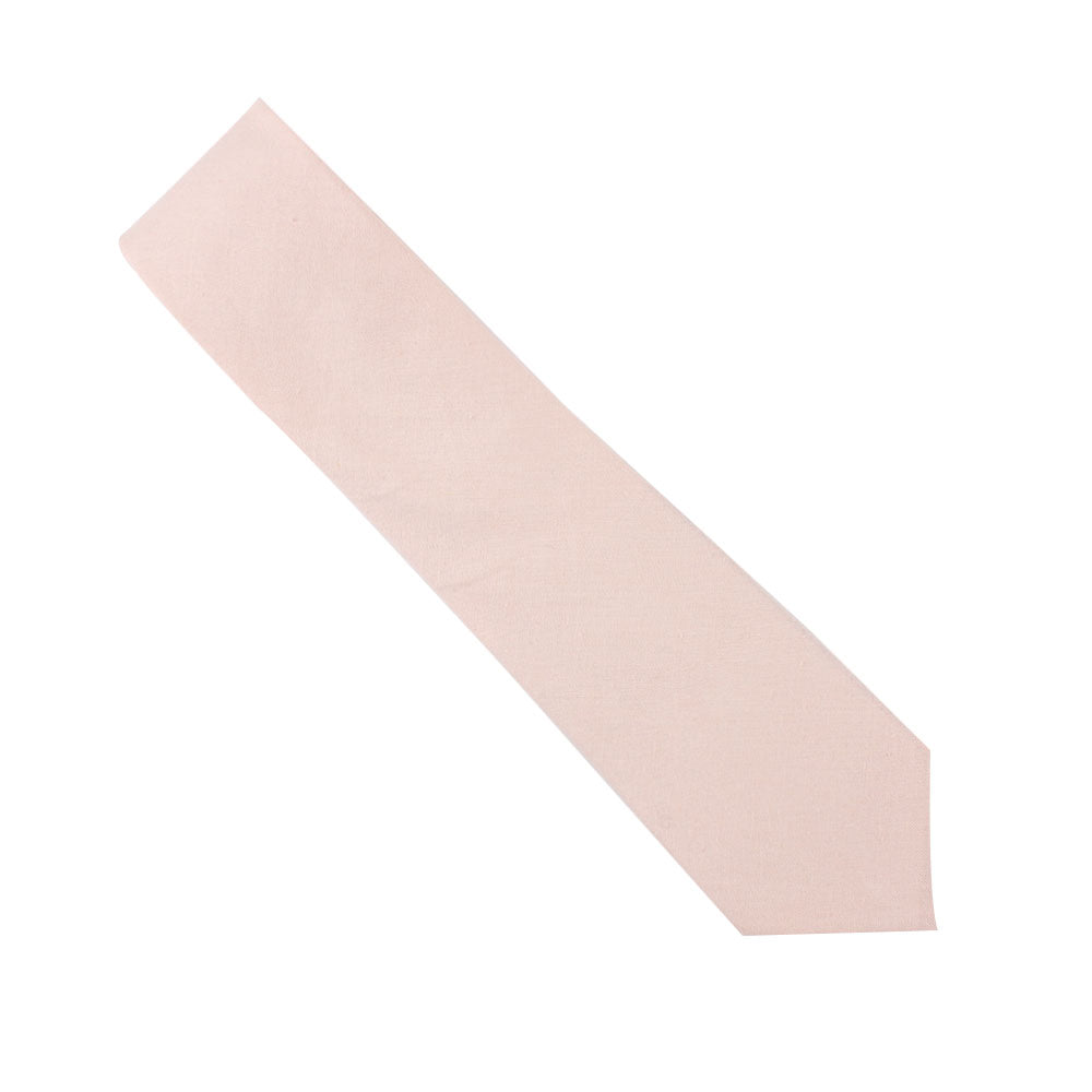 Cream Pink Business Cotton Tie on a white background, exuding Pastel sophistication.