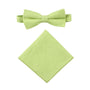 Lime Green Cotton Bow Tie & Pocket Square Set