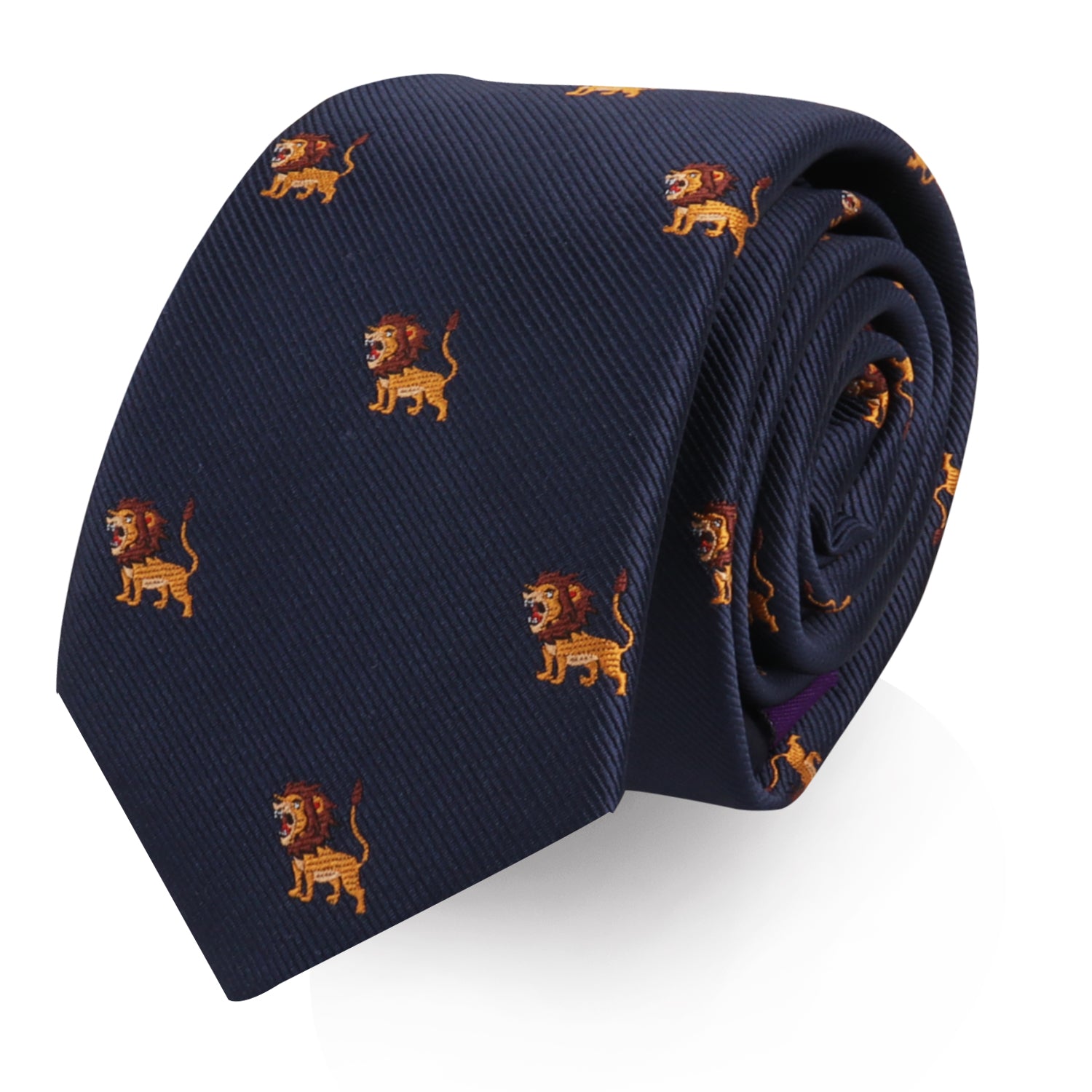 A rolled-up Lion Skinny Tie, truly the leader in style for anyone wanting to feel like the king of the jungle.