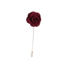 Maroon Flower Lapel Pin