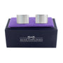 Displayed on a purple-lined black box labeled "AUS Cufflinks," the Silver Cufflinks exude timeless elegance.