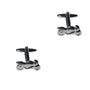 Elevate your style with these Motorbike Cufflinks, featuring a sleek silver scooter design on a pristine white background.