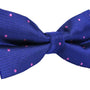 A Navy Pink Polka Dot Bow Tie.