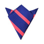 Navy Reddish Pink Stripe Pocket Square