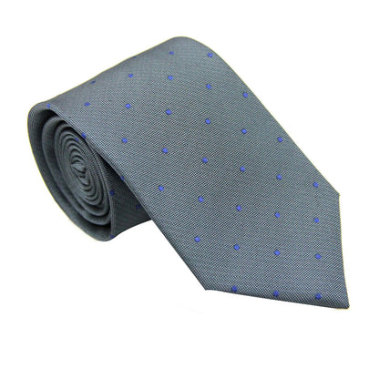 Navy Polka Dot Grey Skinny Tie