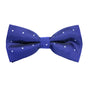 The Navy White Polka Dot Bow Tie exudes subtle nautical vibes with its navy blue fabric adorned with white polka dots.