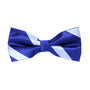 The Navy White Stripe Bow Tie exudes classic charm against a pristine white background.