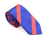 The Navy Red Stripe Business Tie & Pocket Square Set from AusCufflinks features an elegant diagonal red pattern, ideal for a polished look.