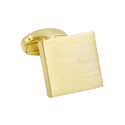 An Opulent Gold Cufflink with a polished surface and rounded base, exuding an extravagant style that adds a golden touch to any ensemble.