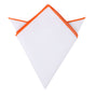 Orange Edge White Pocket Square