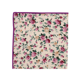 Pastel Pink Rose Floral Pocket Square