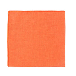 The Peach Orange Pocket Square, a pastel orange fabric, serves as both a chic napkin and pocket square. It features a plain texture with visible hemmed edges, perfect for weddings or elegant occasions.