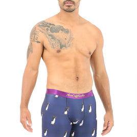 Dressed in Penguin Boxer with a purple waistband, this individual radiates a vibe of icy comfort and coolness.