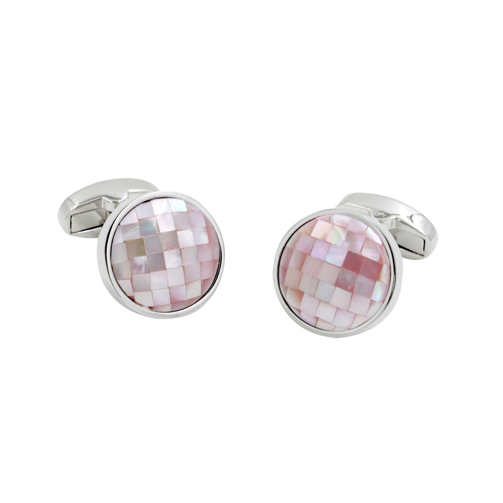 Pink Crystal Dome Cufflinks