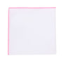 A Pink Edge White Pocket Square exudes soft elegance with its pink-edged borders.