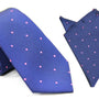 The Navy Pink Polka Dot Business Tie & Pocket Square Set, exuding sophistication.