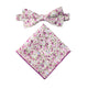 Pink Roses Floral Cotton Bow Tie & Pocket Square Set
