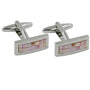 Explore our Pink Shell Stone Cufflinks with a chic pink checkered inlay and sleek silver frames. Perfect for formal occasions, they add elegance to your ensemble.