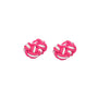 The Pink & White Sphere Cufflinks are elegantly showcased on a white backdrop, perfect for enhancing formal wear with sophistication. Ideal as a gift, they effortlessly elevate your style.