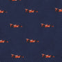 A Racing Car Bow Tie with a repeating pattern of small, orange, stylized race cars, perfect for adding a touch of speed and style to any project.