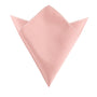 The Rose Gold Pocket Square, neatly folded with pointed corners, radiates elegance against a pristine white background, exuding a sense of refinement.