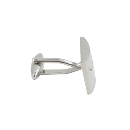 Side view of a single Silver Kangaroo Cufflink with a rectangular face and a T-bar fastening mechanism, embodying Australian elegance.