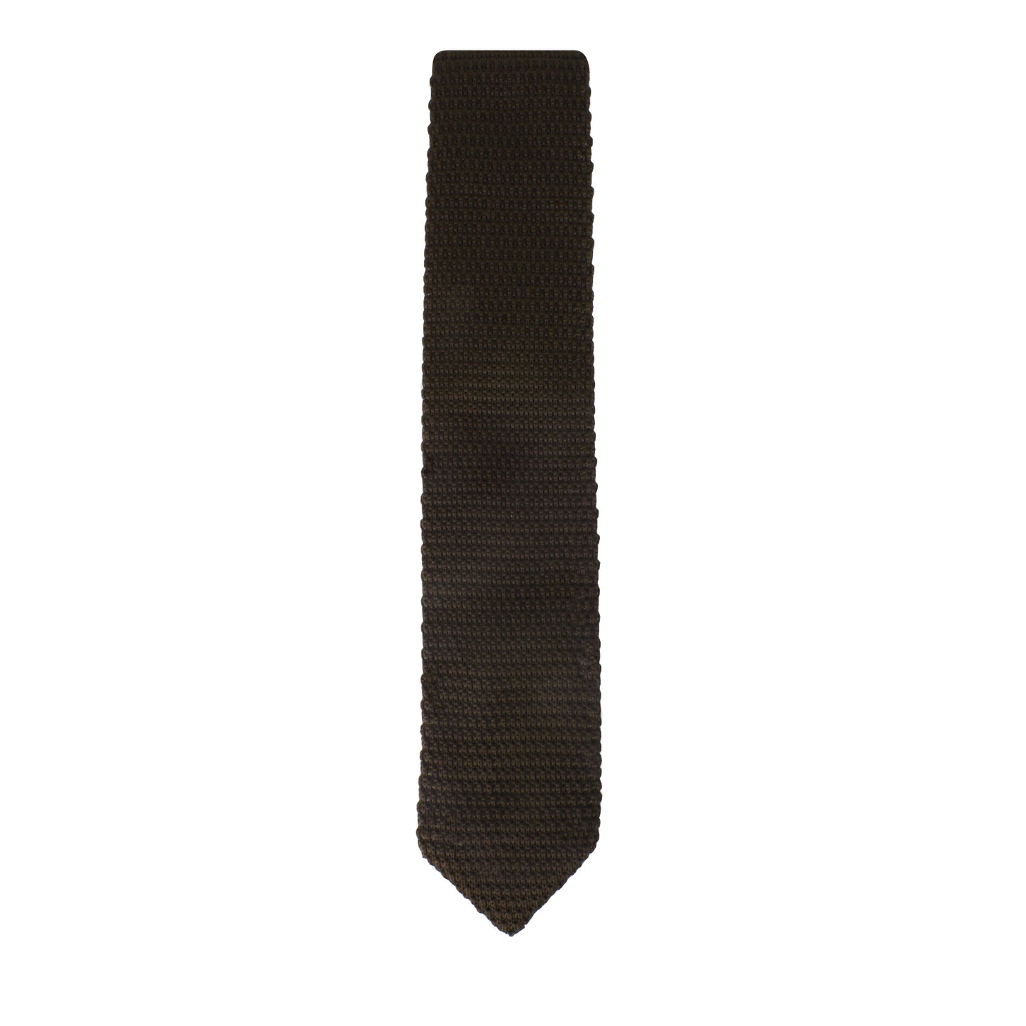 A Slim Brown Tie with finesse on a white background.