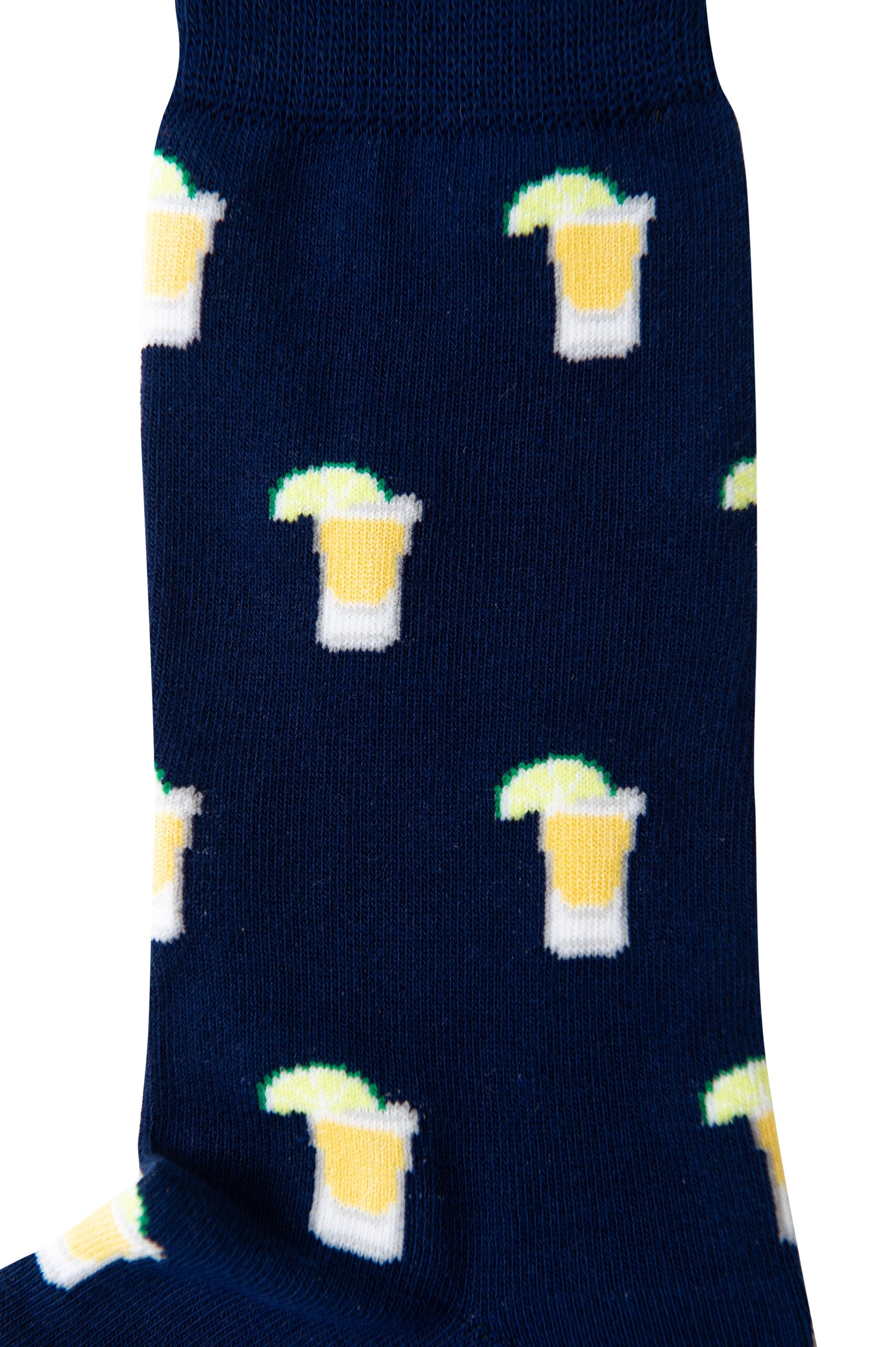 Tequila socks with a pattern of coffee cups, exuding a spirited style.