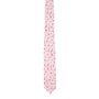 A tonal pink azalea floral skinny cotton tie isolated on a white background.