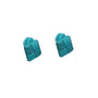 The Turquoise Square Cufflinks, featuring woven teal fabric with a basket-like pattern on a white background, add an exquisite and timeless touch to any ensemble.