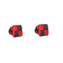 The Red & Navy Blue Square Cufflinks feature a striking knot design on a white background, making them a modern addition to any gentleman’s collection.