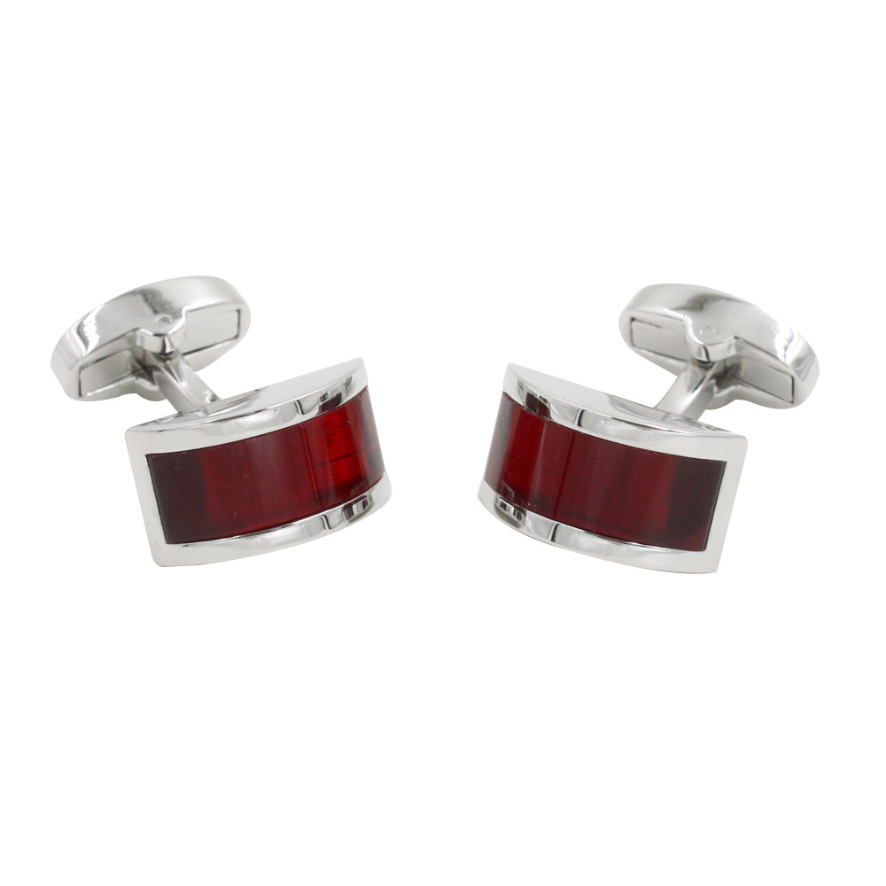 A pair of Ruby Stone Red Cufflinks, exuding gem-like brilliance, perfect for the discerning gentleman.