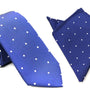 Navy White Polka Dot Business Tie & Pocket Square Set