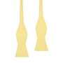 Two yellow bow-shaped pasta pieces stand out against a white background, resembling the chic appeal of a Yellow Self Tie Bow Tie for the modern gentleman.